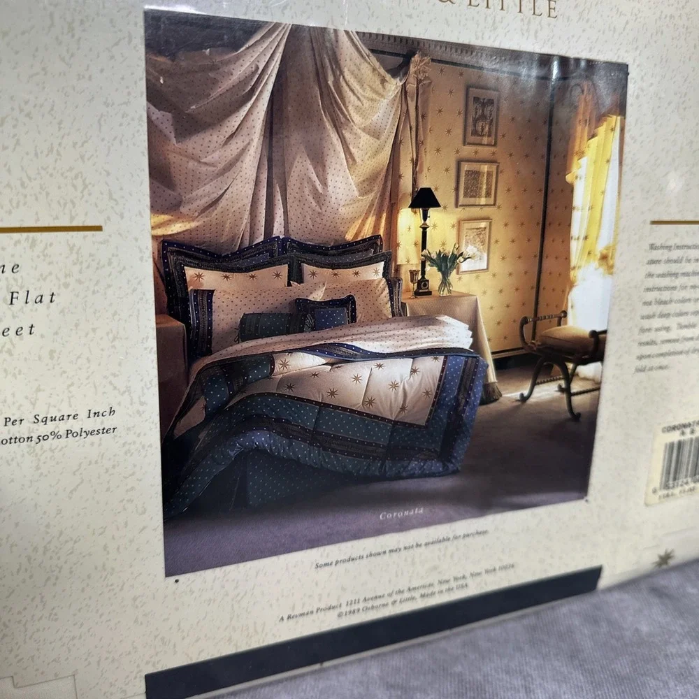 Osborne &‎ Little Coronata Full Sheet Set Flat fitted Stats Gold Blue
